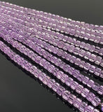 Natural Amethyst Gemstone Beads, Amethyst 3D Cube Box Beads, Jewelry Supplies, Wholesale Bulk Gemstone Beads, 8" Strand