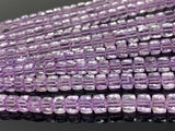 Natural Amethyst Gemstone Beads, Amethyst 3D Cube Box Beads, Jewelry Supplies, Wholesale Bulk Gemstone Beads, 8" Strand