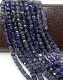 Natural Iolite Beads, Gemstone Beads, 3D Cube Box Beads, Wholesale Bulk Beads, 6mm - 7mm, 8" Strand