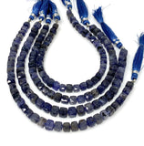 Natural Iolite Beads, Gemstone Beads, 3D Cube Box Beads, Wholesale Bulk Beads, 6mm - 7mm, 8" Strand