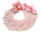Rose Quartz Gemston Beads, Rose Quality 3D Cube Box Beads, Jewelry Supplies, Bulk Wholesale Beads, 8” Strand
