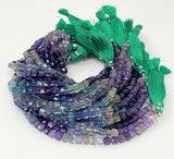 Natural Multi Fluorite Gemstone Beads, Jewelry Supplies, Wholesale Bulk Beads, 3D Cube Box Beads, Spiritual Healing Crytsal Beads, 8” Strand