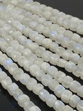 Rainbow Moonstone Beads, Moonstone Gemstone Beads, 3D Cube Box Beads, Jewelry Supplies, Wholesale Bulk Beads, 8mm- 9mm, 8” Strand