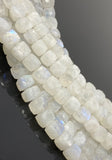 Rainbow Moonstone Beads, Moonstone Gemstone Beads, 3D Cube Box Beads, Jewelry Supplies, Wholesale Bulk Beads, 8mm- 9mm, 8” Strand