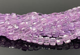 Natural Amethyst Gemstone Beads, Amethyst 3D Cube Box Beads, Jewelry Supplies, Wholesale Bulk Gemstone Beads, 8" Strand