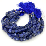 Sodalite Gemstone Beads, Sodalite 3D Cube Box Beads, Bulk Wholesale Beads, 7.5mm - 8.5mm, 8"Strand