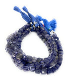 Natural Iolite Beads, Gemstone Beads, 3D Cube Box Beads, Wholesale Bulk Beads, 8" Strand