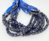 Natural Iolite Beads, Gemstone Beads, 3D Cube Box Beads, Wholesale Bulk Beads, 8" Strand