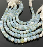 Natural Tree Agate Gemstone Beads, Tree Agate 3D Cube Box Beads, Bulk Wholesale Beads, 8” Strand