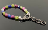Genuine Multi Sapphire Gemstone Bracelet, Pave Diamond Adjustable Bracelet, Sapphire Jewelry, Gifts for Her