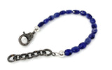 Natural Blue Sapphire Gemstone Bracelet, Pave Diamond Adjustable Bracelet, Sapphire Jewelry, September Birthstone Jewelry
