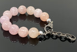Natural Morganite Gemstone Bracelet, Pave Diamond Adjustable Bracelet, AAA Grade Morganite Jewelry