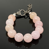 Natural Morganite Gemstone Bracelet, Pave Diamond Adjustable Bracelet, AAA Grade Morganite Jewelry