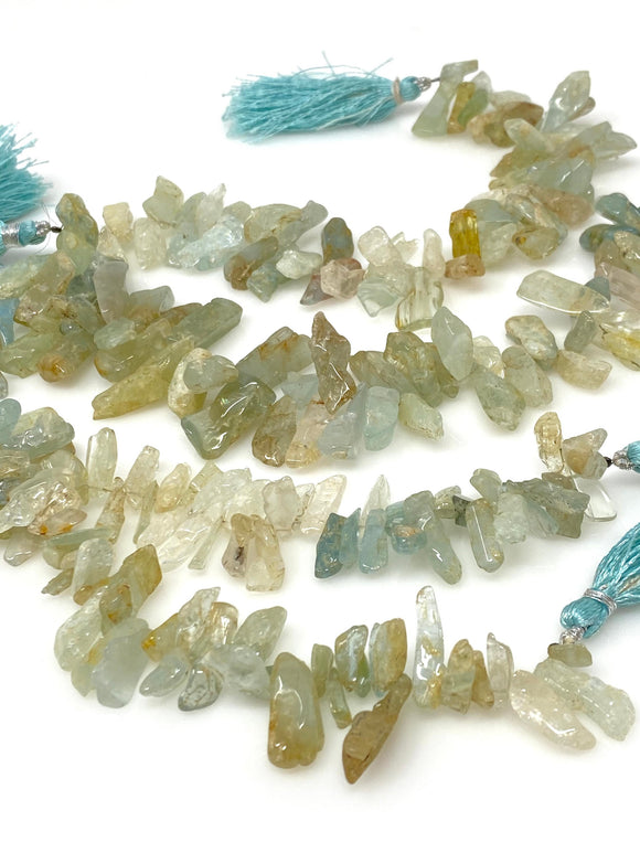 Natural Aquamarine Beads - Rough Polished, Gemstone Beads, Jewelry Supplies for Jewelry Making, Wholesale Beads, Bulk Beads, 8