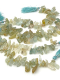 Natural Aquamarine Beads - Rough Polished, Gemstone Beads, Jewelry Supplies for Jewelry Making, Wholesale Beads, Bulk Beads, 8"Strand