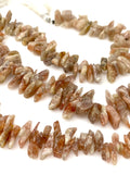 Natural Sunstone Beads - Rough Polished, Gemstone Beads, Jewelry Supplies for Jewelry Making, Wholesale Beads, Bulk Beads, 8" Strand