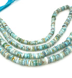 16” Natural Larimar Heishi Beads, Larimar Gemstone Beads, Bulk Wholesale Beads, Tyre Beads AA Grade