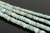 16” Natural Larimar Heishi Beads, Larimar Gemstone Beads, Bulk Wholesale Beads, Tyre Beads AA Grade