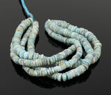 16” Natural Larimar Heishi Beads, Larimar Gemstone Beads, Bulk Wholesale Beads, Tyre Beads AA Grade