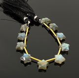 Natural Labradorite Gemstone Beads, Labradorite Star Beads, Bulk Wholesale Beads, 10.5x10.5mm , 5" Strand/ 10 Beads