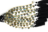 Natural Labradorite Gemstone Beads, Labradorite Star Beads, Bulk Wholesale Beads, 10.5x10.5mm , 5" Strand/ 10 Beads