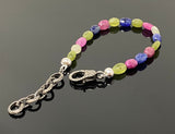 Genuine Multi Sapphire Gemstone Bracelet, Pave Diamond Adjustable Bracelet, Sapphire Jewelry, Gifts for Her