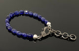 Natural Blue Sapphire Gemstone Bracelet, Pave Diamond Adjustable Bracelet, Sapphire Jewelry, September Birthstone Jewelry