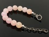 Natural Morganite Gemstone Bracelet, Pave Diamond Adjustable Bracelet, AAA Grade Morganite Jewelry