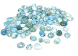 Natural Larimar Rose Cut Cabochons, Loose Gemstones, Larimar Rose Cuts, 8x6mm - 10x8mm, 10 Pcs
