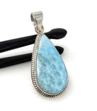 Larimar Pendant, Gemstone Pendant, Bohemian Jewelry, Sterling Silver Pendant, Natural Gemstone Pendant, 1.85” x 0.80”