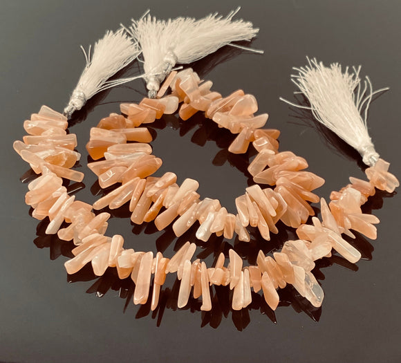 Natural Peach Moonstone Beads, Rough Polished Gemstone Beads, Jewelry Supplies for Jewelry Making, Wholesale Beads, 8