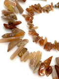 Natural Peach Moonstone Beads, Rough Polished Gemstone Beads, Jewelry Supplies for Jewelry Making, Wholesale Beads, 8"Strand