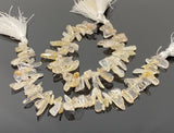 Yellow Rutile Beads, Rough Polished Gemstone Beads, Jewelry Supplies, Rutilated Quartz Beads, Wholesale Beads, Bulk Beads, 8" Strand