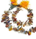 Natural Multi Gemstone Beads, Rough Polished Uncut Beads, Gemstone Beads, Jewelry Supplies, Wholesale Bulk Beads, 8mm - 15mm, 8" Strand