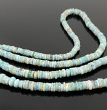 16” Natural Larimar Heishi Beads, Larimar Gemstone Beads, Bulk Wholesale Beads, Tyre Beads AA Grade