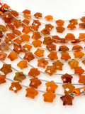 Carnelian Gemstone Beads, Natural Carnelian Star Shape Beads, Jewelry Supplies, Bulk Wholesale Beads,