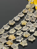 Golden Rutile Gemstone Beads, Star Beads, Jewelry Supplies, Wholesale Bulk Beads, AAA Quality, 5" Strand/ 10 Beads, 10.5mm x 10.5mm