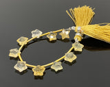 Citrine Gemstone Beads, Citrine Star Beads, Jewelry Supplies, Wholesale Bulk Beads, 10.5mm x 10.5mm , 5” Strand/ 10 Beads