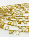 Citrine Gemstone Beads, Citrine Star Beads, Jewelry Supplies, Wholesale Bulk Beads, 10.5mm x 10.5mm , 5” Strand/ 10 Beads