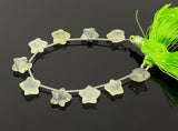 Natural Prehnite Beads, Gemstone Star Beads, Bulk Wholesale Beads, Jewelry Supplies, 10mm - 10.5mm, 5” Strand/ 10 Beads
