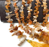 Natural Multi Moonstone Beads, Rough Polished Beads, Gemstone Beads, Jewelry Supplies, Wholesale Bulk Beads, , 8" Strand