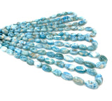 Larimar Beads, Gemstone Beads, Genuine Dominican Republic Larimar Beads - AAA+ Quality, Jewelry Supplies, Healing Crystal, 10x7mm- 18x11mm