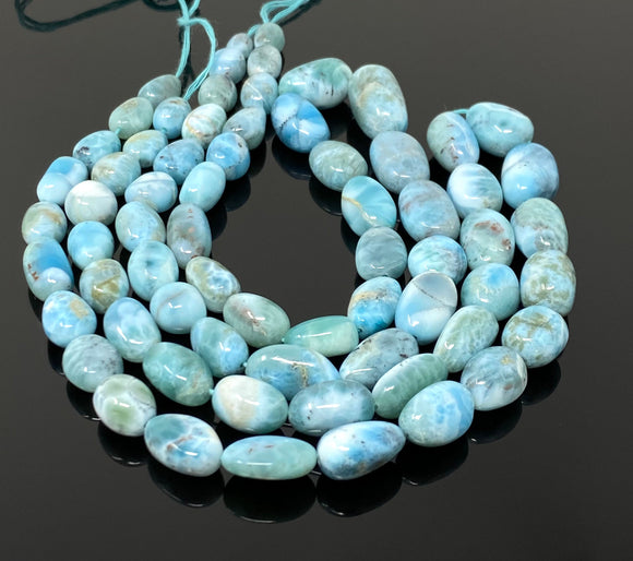 Larimar Beads, Gemstone Beads, Genuine Dominican Republic Larimar Beads - AAA+ Quality, Jewelry Supplies, Healing Crystal, 8x7mm- 17x11mm