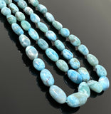 Larimar Beads, Gemstone Beads, Genuine Dominican Republic Larimar Beads - AAA+ Quality, Jewelry Supplies, Healing Crystal, 8x7mm- 17x11mm