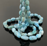 Larimar Beads, Gemstone Beads, Genuine Dominican Republic Larimar Beads - AAA+ Quality, Jewelry Supplies, Healing Crystal, 8x7mm- 17x11mm