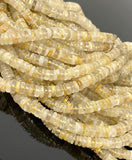 16" Golden Rutile Heishi Beads, Golden Rutile Tyre Shape Gemstone Beads, Jewelry Supplies, Bulk Wholesale Beads, AAA Quality