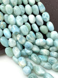 Larimar Gemstone Beads, Spiritual Chakra Healing Crystal Beads, Genuine Dominican Republic Larimar Beads AAA Quality JewelrySupplies, 8-16mm