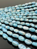 Larimar Beads, Gemstone Beads, Genuine Dominican Republic Larimar Beads - AAA+ Quality, Jewelry Supplies, Healing Crystal, 10x7mm- 18x11mm