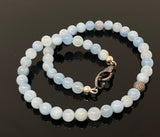 Blue Aquamarine birthstone necklace gift for her