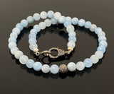 Handcrafted Aquamarine and diamond necklace by Akstar Gems